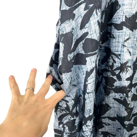 NEW Ulla Popken linen blend floral midi dress Size 20/22 boho lagenlook - Picture 5 of 9